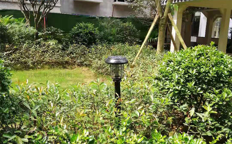 物業選的小區滅蚊燈安裝后效果